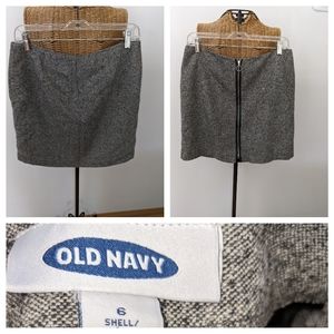 Old Navy twead zipper back mini skirt 6